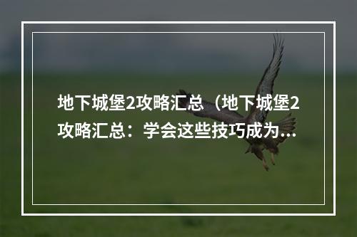 地下城堡2攻略汇总（地下城堡2攻略汇总：学会这些技巧成为地下城堡之王！）