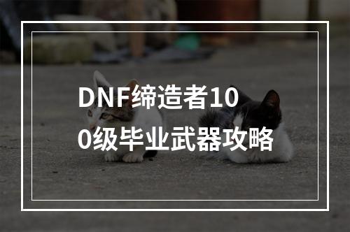 DNF缔造者100级毕业武器攻略