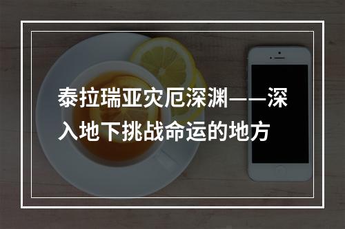 泰拉瑞亚灾厄深渊——深入地下挑战命运的地方