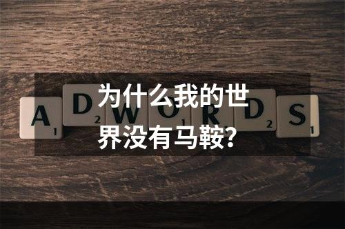 为什么我的世界没有马鞍？