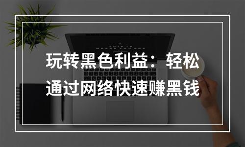 玩转黑色利益：轻松通过网络快速赚黑钱