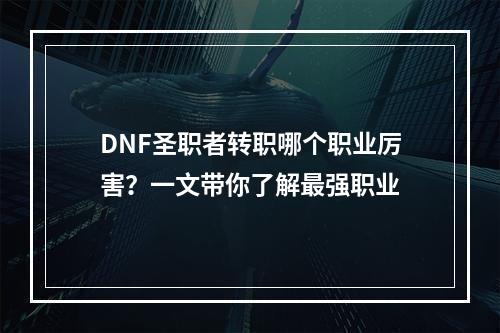 DNF圣职者转职哪个职业厉害？一文带你了解最强职业