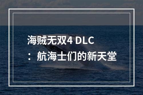 海贼无双4 DLC：航海士们的新天堂