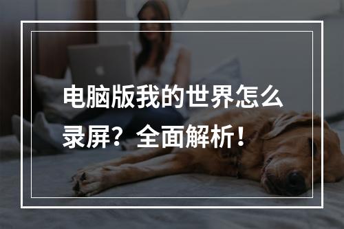 电脑版我的世界怎么录屏？全面解析！