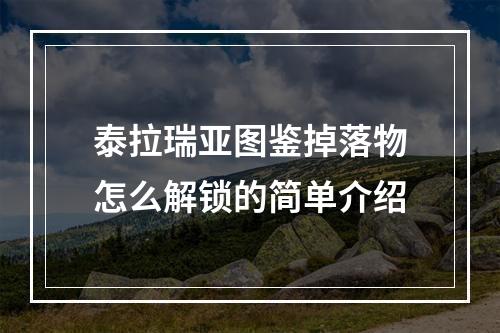 泰拉瑞亚图鉴掉落物怎么解锁的简单介绍