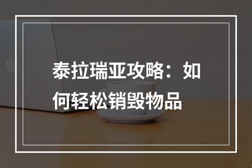 泰拉瑞亚攻略：如何轻松销毁物品