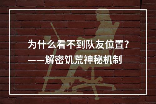 为什么看不到队友位置？——解密饥荒神秘机制