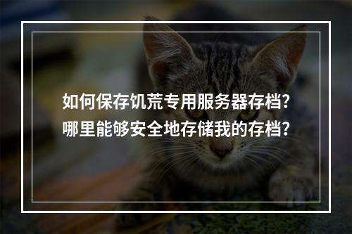 如何保存饥荒专用服务器存档？哪里能够安全地存储我的存档？