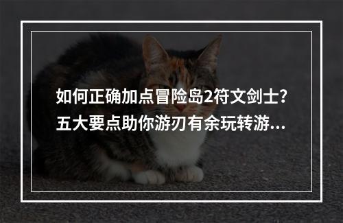 如何正确加点冒险岛2符文剑士？五大要点助你游刃有余玩转游戏-小编带你飞