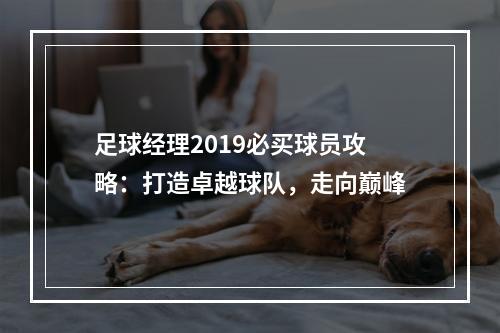 足球经理2019必买球员攻略：打造卓越球队，走向巅峰