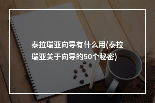 泰拉瑞亚向导有什么用(泰拉瑞亚关于向导的50个秘密)