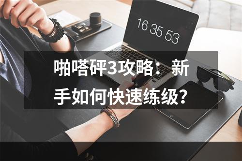 啪嗒砰3攻略：新手如何快速练级？