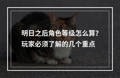 明日之后角色等级怎么算？玩家必须了解的几个重点