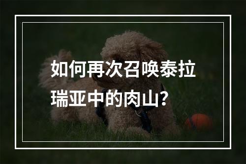 如何再次召唤泰拉瑞亚中的肉山？