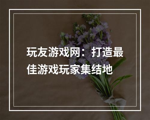 玩友游戏网：打造最佳游戏玩家集结地