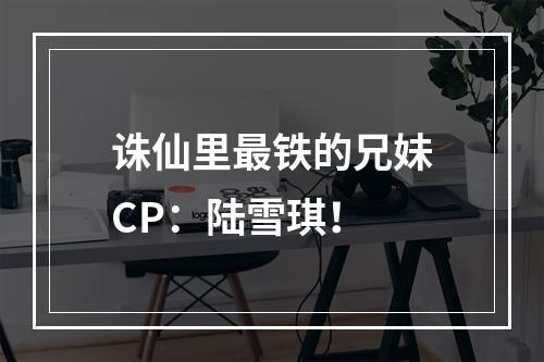 诛仙里最铁的兄妹CP：陆雪琪！