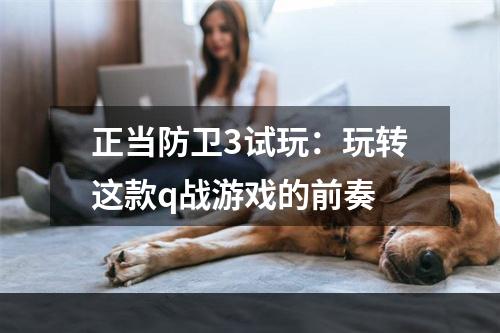 正当防卫3试玩：玩转这款q战游戏的前奏