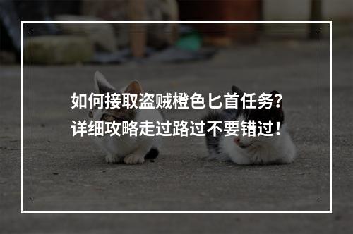 如何接取盗贼橙色匕首任务？详细攻略走过路过不要错过！