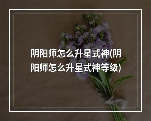 阴阳师怎么升星式神(阴阳师怎么升星式神等级)