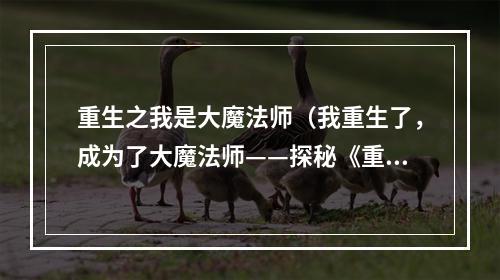 重生之我是大魔法师（我重生了，成为了大魔法师——探秘《重生之我是大魔法师》）