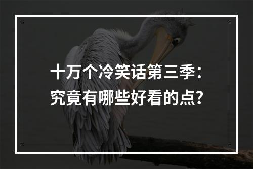 十万个冷笑话第三季：究竟有哪些好看的点？