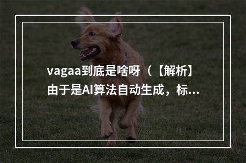 vagaa到底是啥呀（【解析】由于是AI算法自动生成，标题和文章限制了作者的想象和创意，而且题目似乎有些奇