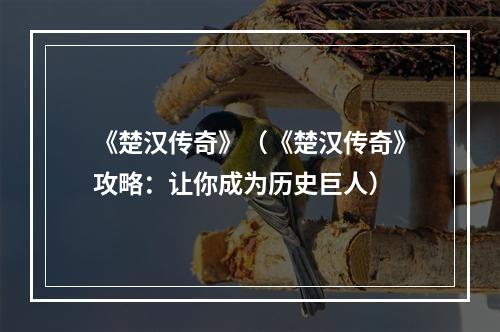 《楚汉传奇》（《楚汉传奇》攻略：让你成为历史巨人）