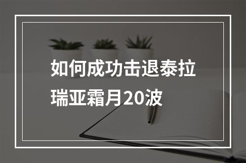 如何成功击退泰拉瑞亚霜月20波