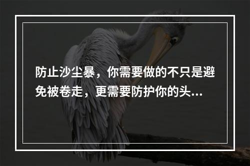 防止沙尘暴，你需要做的不只是避免被卷走，更需要防护你的头部和面部不受侵害。有一款防沙帽，非常适合在这