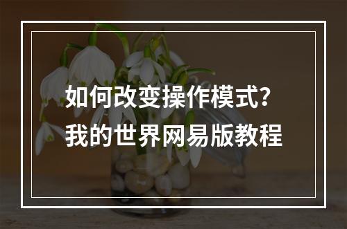 如何改变操作模式？我的世界网易版教程