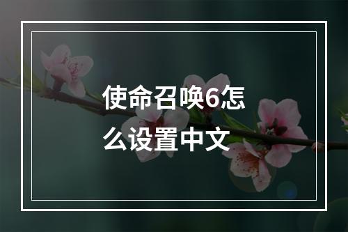 使命召唤6怎么设置中文