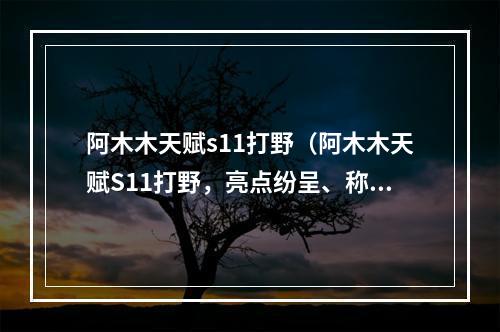 阿木木天赋s11打野（阿木木天赋S11打野，亮点纷呈、称霸战场）