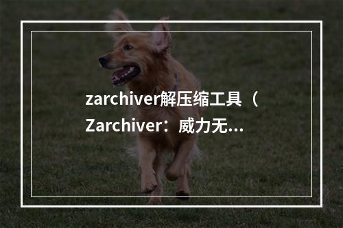 zarchiver解压缩工具（Zarchiver：威力无比的解压缩神器！）