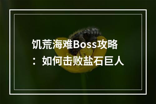 饥荒海难Boss攻略：如何击败盐石巨人