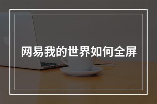 网易我的世界如何全屏