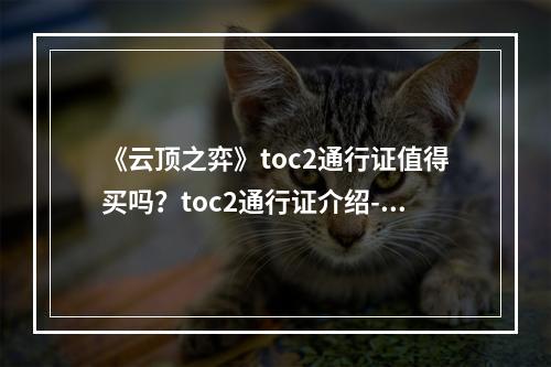 《云顶之弈》toc2通行证值得买吗？toc2通行证介绍--游戏攻略网