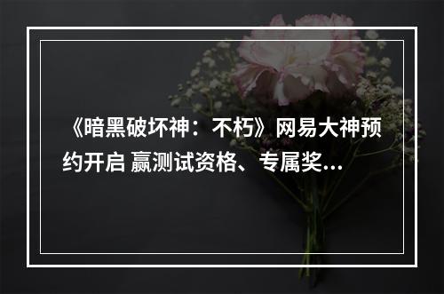 《暗黑破坏神：不朽》网易大神预约开启 赢测试资格、专属奖励--游戏攻略网