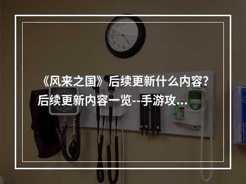 《风来之国》后续更新什么内容？后续更新内容一览--手游攻略网