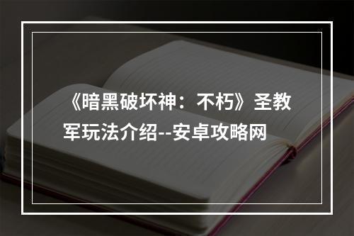 《暗黑破坏神：不朽》圣教军玩法介绍--安卓攻略网