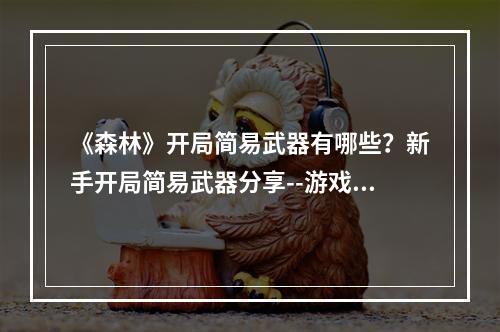 《森林》开局简易武器有哪些？新手开局简易武器分享--游戏攻略网