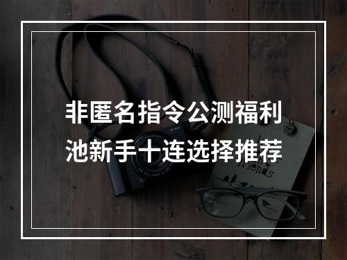 非匿名指令公测福利池新手十连选择推荐