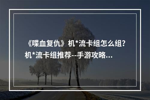 《喋血复仇》机*流卡组怎么组？机*流卡组推荐--手游攻略网