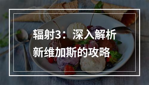 辐射3：深入解析新维加斯的攻略