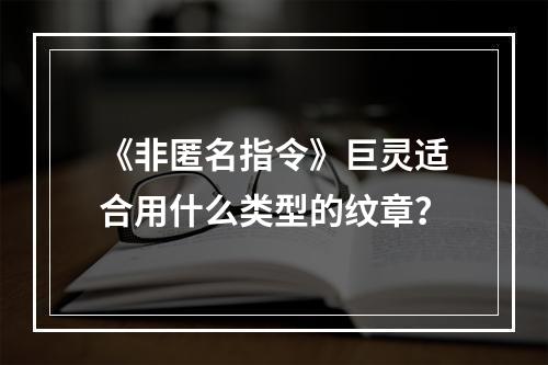 《非匿名指令》巨灵适合用什么类型的纹章？