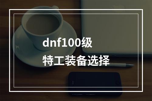 dnf100级特工装备选择