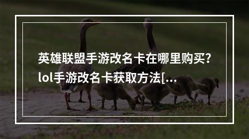 英雄联盟手游改名卡在哪里购买？lol手游改名卡获取方法[多图]