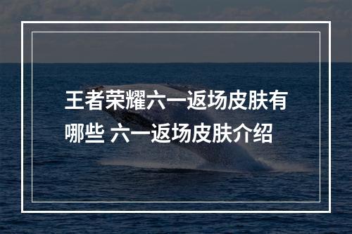 王者荣耀六一返场皮肤有哪些 六一返场皮肤介绍