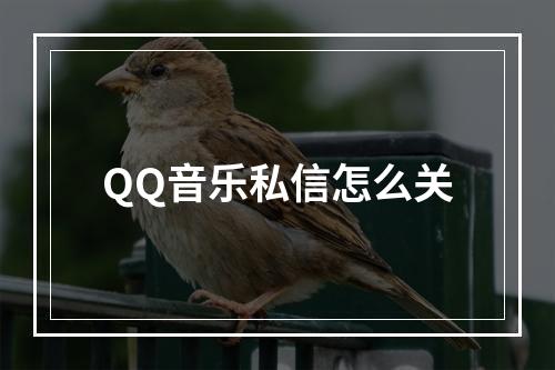 QQ音乐私信怎么关