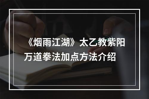 《烟雨江湖》太乙教紫阳万道拳法加点方法介绍