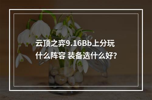 云顶之弈9.16Bb上分玩什么阵容 装备选什么好？